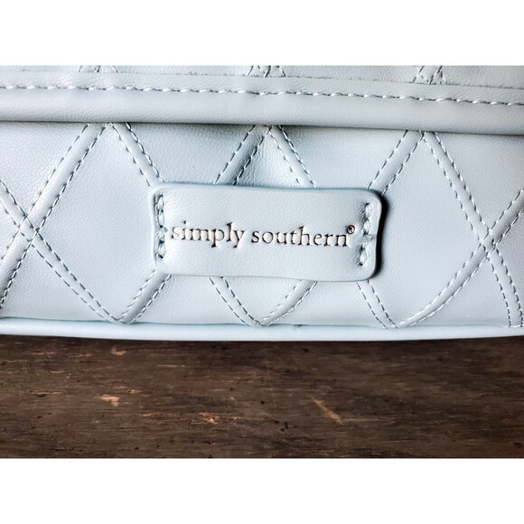 Simply Southern Mint Green Shoulder Bag Purse Gold Chain Quilted Pattern NWT - Picture 2 of 16